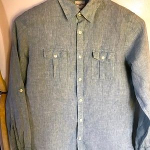 Murano grey long sleeve button up shirt